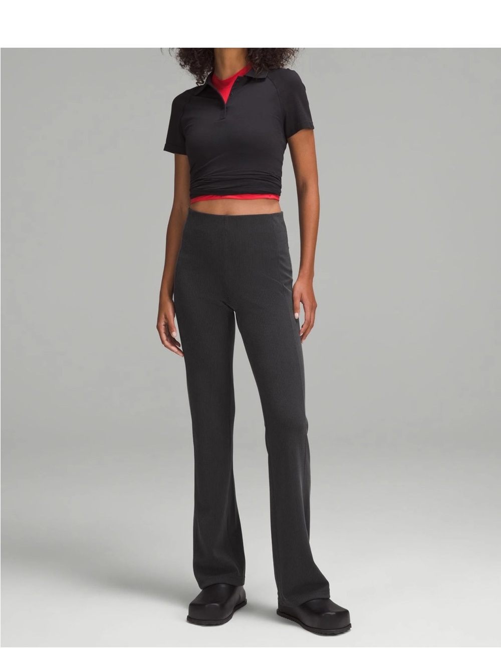 lululemon athletica Black Ribbed Flare Pants
